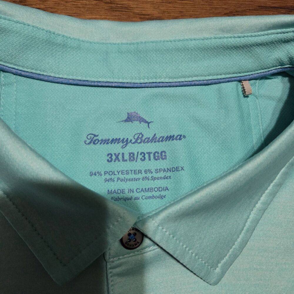 Tommy Bahama Golf Shirt Polo San Raphael IslandZone 3XLB Blue Polyester - Picture 2 of 7